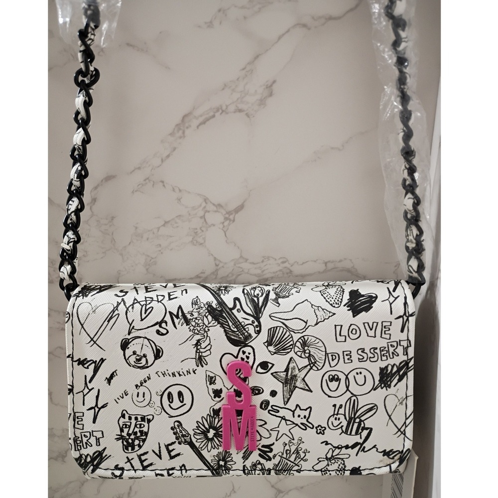 STEVE MADDEN Blynn Graffiti / Doodle Print Crossbody Bag - NWT
